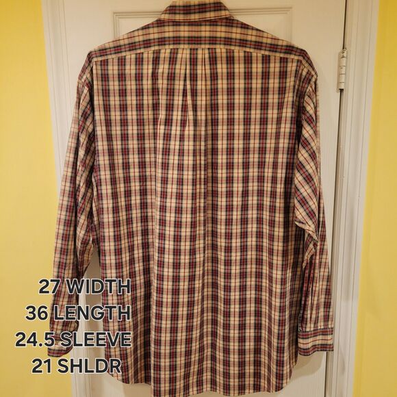 Large Polo Ralph Lauren Mens Multi Color Plaid Big Shirt Button Up - Picture 6 of 7